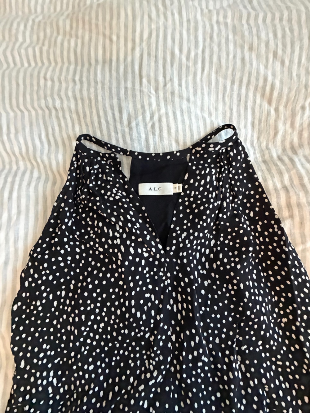 ALC Polka Dot Black & White Halter Dress - Picture 2 of 8